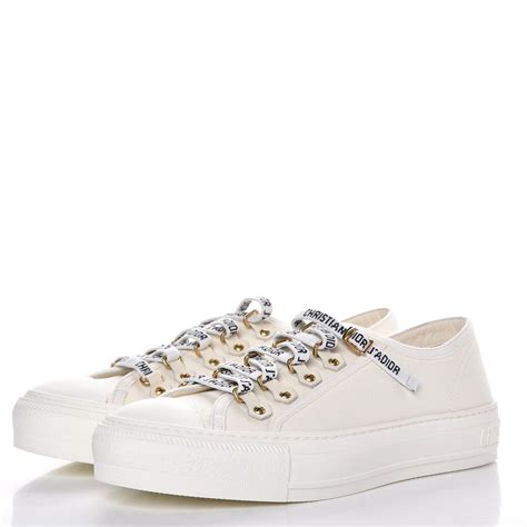 walk n dior low top trainer in white canvas|Walk'n'Dior low.